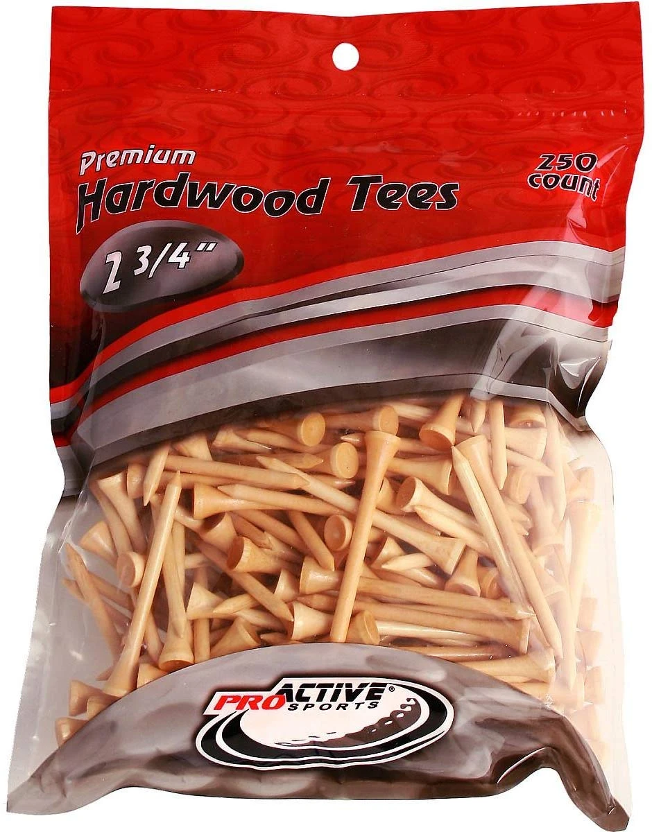 ProActive Premium Sports Hardwood Golf Tees 2.75" 250 Count 3 ProActive Premium Sports Hardwood Golf Tees 2.75" 250 Count