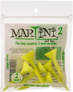 Martini Tees - 2" - 6 Pack -Golf Club Sales 2inch Yellow
