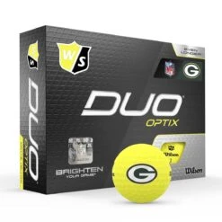 Wilson Staff Duo Optix NFL Team Licensed Golf Balls - Matte Yellow -Golf Club Sales 6b8b9ad936cea995e82e99fd6dd4eda6fff7c4ca WGWP502GB 9 Duo Optix Box RT Hero NFL GreenBay Lockup YE