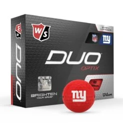 Wilson Staff Duo Optix NFL Team Licensed Golf Balls - Matte Red -Golf Club Sales 91a6a56b21e63529284921cf69931b22b243ff2e WGWP505NG 9 Duo Optix Box RT Hero NFL NewYork Giants Lockup RD