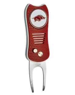 Team Golf Retractable Switchblade Switchfix Divot Tool Ball Marker - NCAA -Golf Club Sales Arkansas Razorbacks Switchfix 44448 104