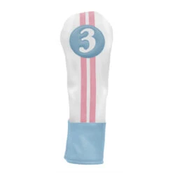 Sahara Retro Vintage #3 Fairway Wood Headcovers -Golf Club Sales Blue White Pink 3 Wood