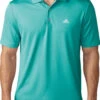Adidas Golf Mens Performance Branded Polo Shirt -Golf Club Sales Branded Performance Polo Energy Aqua