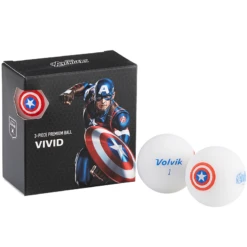 Volvik Marvel Character Golf Ball 4 Pack -Golf Club Sales Captain America Square