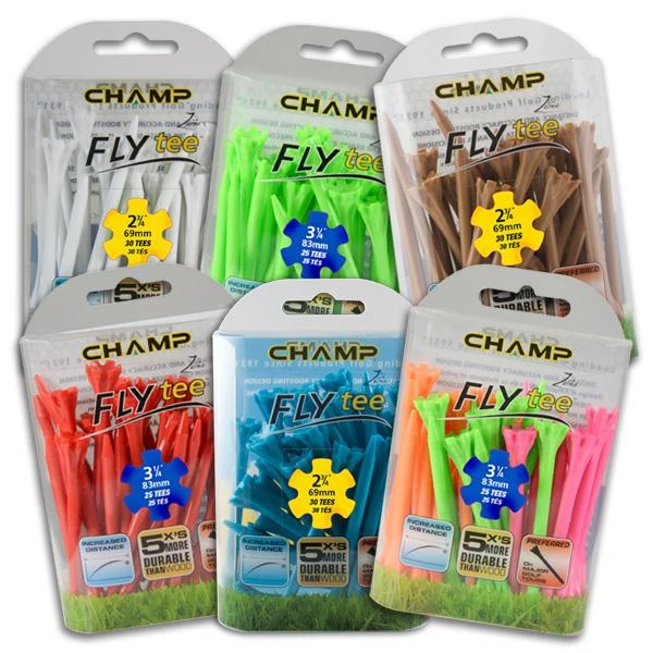Champ Fly Tees 2.75" Plastic Golf Tees 3 Champ Fly Tees 2.75" Plastic Golf Tees