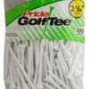 Pride Sports Wood Golf Tees 2.75 X 100 Count -Golf Club Sales Classic Wood Tee 2.75 100 count White