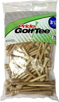 Pride Sports Wood Golf Tees 3.25" 15 Pride Sports Wood Golf Tees 3.25" -Golf Club Sales Classic Wood Tee 3.25 75 count Natural Wood