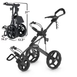 Clicgear Golf 3-Wheel Rovic Junior Push Cart Model RV3J -Golf Club Sales Clicgear RV3J Charcoal Black 2
