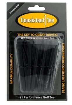 Consistent Tee Golf Tees 10 Pack - 3.25" -Golf Club Sales Consistent Tee Black Color