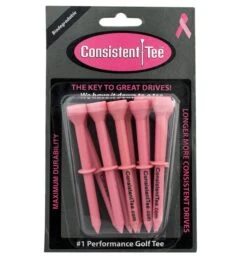 Consistent Tee Golf Tees 10 Pack - 3.25" -Golf Club Sales Consistent Tee Pink Color