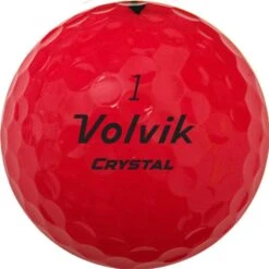 Volvik Crystal 2022 Focus Colored Golf Balls By The Sleeve -Golf Club Sales CrystalFocus2022 RubyRedBall