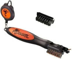 Frogger Golf BrushPro Retractable Golf Club Brush With Groove Cleaner -Golf Club Sales Frogger Original Club Brush Orange