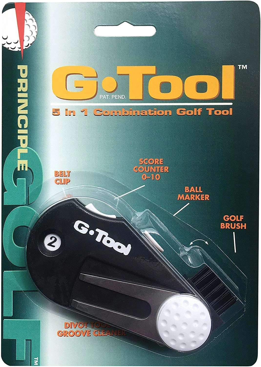 G-Tool 5-In-One Club Brush, Divot Tool, Score Counter, Ball Marker Holder, And Groove Cleaner 3 G-Tool 5-In-One Club Brush, Divot Tool, Score Counter, Ball Marker Holder, And Groove Cleaner