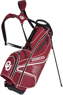 NCAA Collegiate The Gridiron III Team Effort Stand Bag -Golf Club Sales Gridiron III Stand Bag Oklahoma Sooners