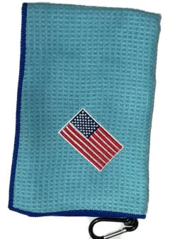 Joseph Elliott USA Embroidered Flag 18" X 18" Micro Fiber Towels -Golf Club Sales JE14