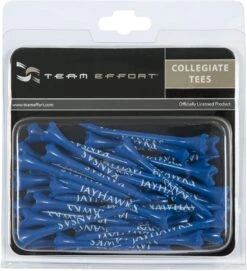 WinCraft Team Effort Collegiate Golf Tees 40 Pack -Golf Club Sales Kansas Jawhawks