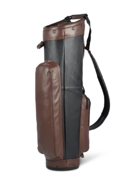 Sun Mountain Golf Leather Cart Bag 20 Sun Mountain Golf Leather Cart Bag -Golf Club Sales LeatherCartBlack BrownAltShot1