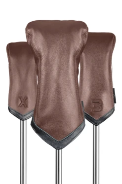 Sun Mountain Golf Leather Head Covers -Golf Club Sales LeatherHeadcoversBrown Black