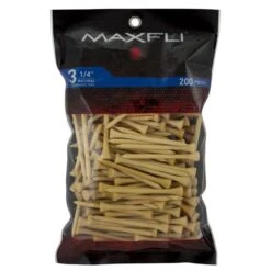 Maxfli 3.25" Golf Tees -Golf Club Sales MaxfliTees 3.25 200NaturalWood