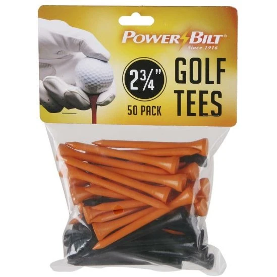 Powerbilt Golf Tees (50 Pack) - Orange/Black - 2.75" 3 Powerbilt Golf Tees (50 Pack) - Orange/Black - 2.75"