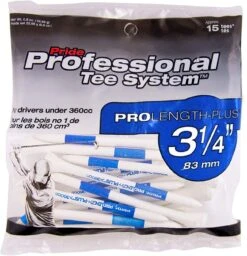 Pride Professional Tee System ProLength Golf Tees -Golf Club Sales PTS ProLength Blue 15ct 3.25