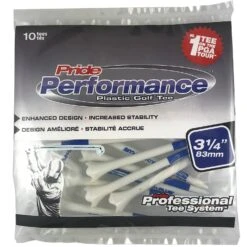 Pride Performance Plastic PTS Golf Tees -Golf Club Sales Pride Performance 314 White 10ct 87877