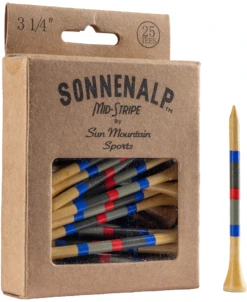 Sun Mountain Sonnenalp Mid-Stripe Golf Tees -Golf Club Sales Sonnenalp TeesLoden