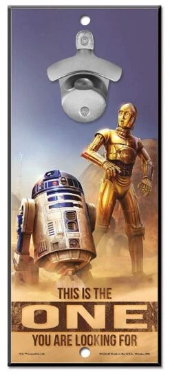 WinCraft Star Wars Bottle Opener 13" X 5" Wooden Signs -Golf Club Sales Star Wars bottle opener R2D2 ONE
