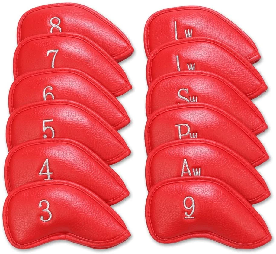 Volf Golf Red Synthetic Leather Iron Covers Set 4 Volf Golf Red Synthetic Leather Iron Covers Set - Image 2