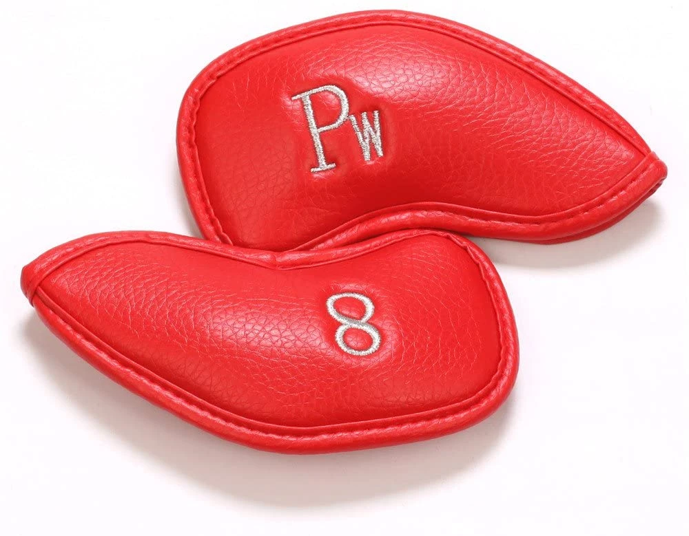 Volf Golf Red Synthetic Leather Iron Covers Set 5 Volf Golf Red Synthetic Leather Iron Covers Set - Image 3
