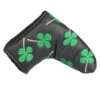 Volf Golf Black Synthetic Leather Shamrock Putter Cover -Golf Club Sales VolfGolfHeadcovers BlackShamrockBladePutter0