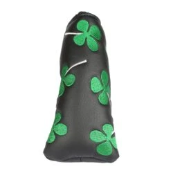 Volf Golf Black Synthetic Leather Shamrock Putter Cover -Golf Club Sales VolfGolfHeadcovers BlackShamrockBladePutter2