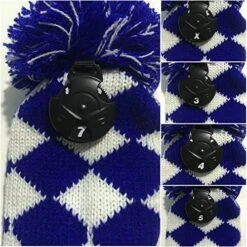 Volf Golf Knit Blue White Diamond Headcover Set -Golf Club Sales VolfGolfHeadcovers KnitBlueSet3