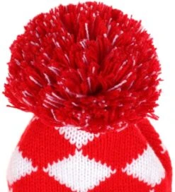 Volf Golf Knit Red White Diamond Headcover Set -Golf Club Sales VolfGolfHeadcovers KnitRedSet2