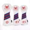 Volf Golf Red White Blue Leather Spider Headcovers -Golf Club Sales VolfGolfHeadcovers SpiderWoodsSets0