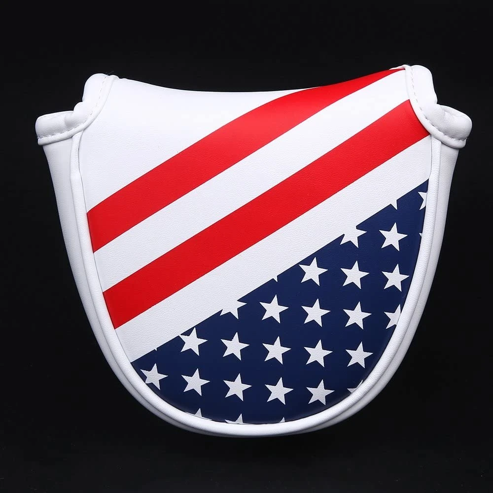 Volf Golf Red White Blue Synthetic Leather USA Mallet Putter Cover 4 Volf Golf Red White Blue Synthetic Leather USA Mallet Putter Cover - Image 2