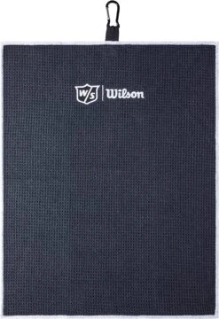 Wilson Staff Microfiber Trifold Golf Towel 16" X 21" Black -Golf Club Sales WIlsonTriFoldTowelBlack 2