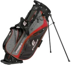 Tour Edge Exotics Xtreme 4 Stand Bags -Golf Club Sales Xtreme 4 Carry Bag Gray Scratch Plaid Red