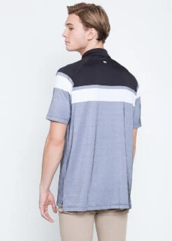 Callaway Jack Nicklaus Black Label By Perry Ellis Yarn Dyed Color Block Polo Shirts -Golf Club Sales YarnDyedColorBlockPolo CaviarBlack2