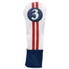 Sahara Retro Vintage #3 Fairway Wood Headcovers 2 Sahara Retro Vintage #3 Fairway Wood Headcovers -Golf Club Sales fw 3 hc red white blue