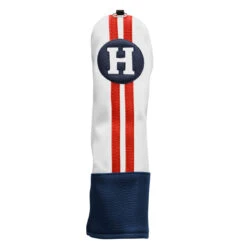 Sahara Retro Vintage Hybrid Headcovers -Golf Club Sales hy hc red white blue