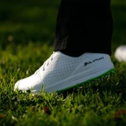 Orlimar Men's Spikeless Golf Shoes -Golf Club Sales orlimar white heel side 10